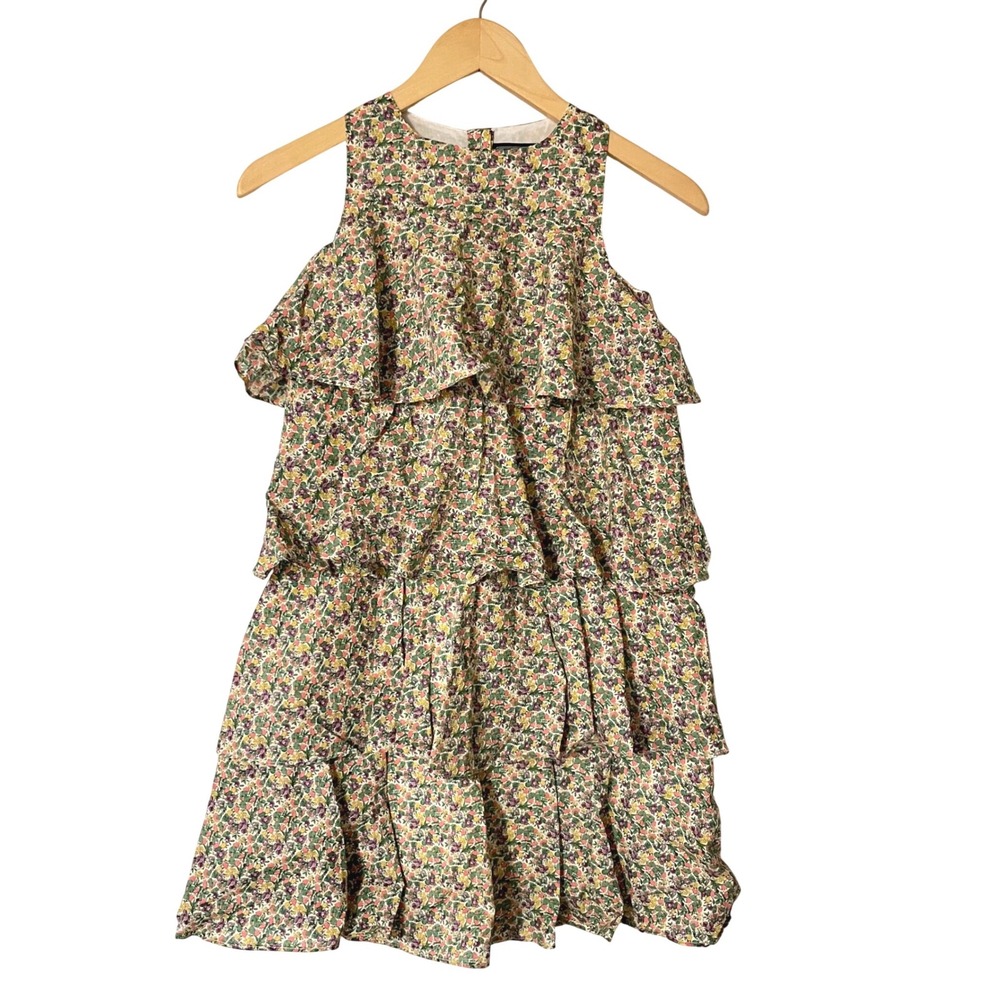 Duffield Lane Girls‎ Floral Tiered Ruffle Dress Size 14 Cotton Sleeveless Multi